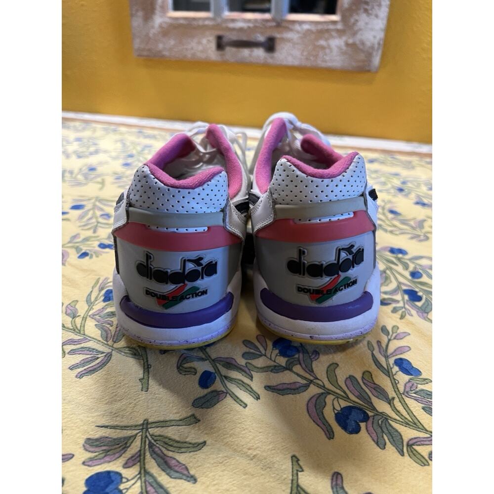 Diadora White Black Yellow Purple Accent Low-Top Sneakers - Picture 11 of 11
